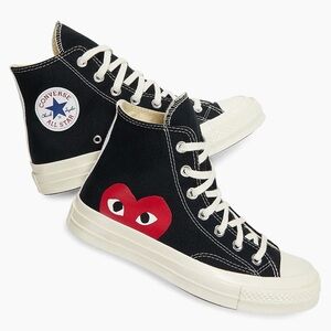 Comme des Garcons PLAY Black and White High-Top Sneakers BNWOB